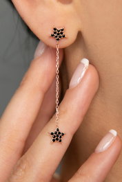 Heliophilia Silver Pendientes de Plata de Ley 925 en Oro Rosa con Diseño de Tachuelas
